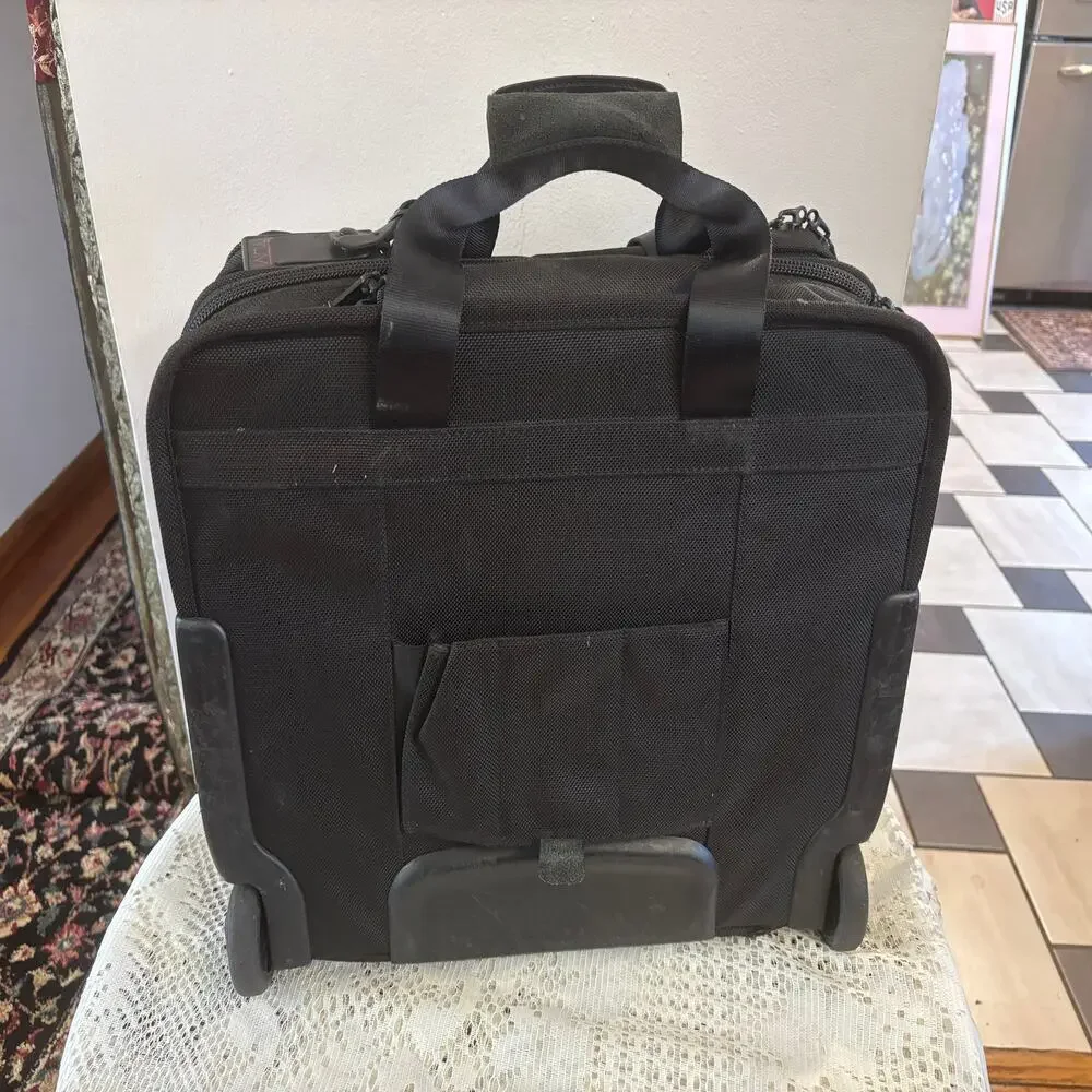 Tumi Alpha Series Black Ballistic Nylon Expandable Organizer Briefcase